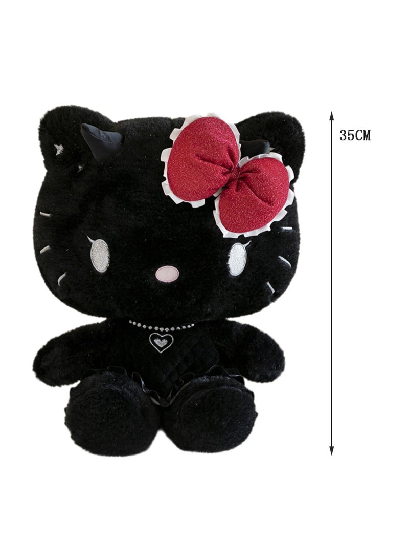 35 CM Cute Cat Plush Toy Soft Stuffed Cartoon Characters Doll For Girls And Boys All Ages Gift（Black） - Image 2