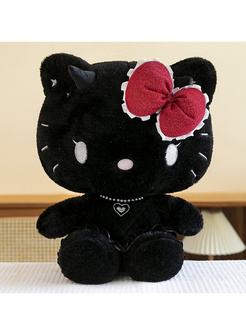 35 CM Cute Cat Plush Toy Soft Stuffed Cartoon Characters Doll For Girls And Boys All Ages Gift（Black） - Image 3