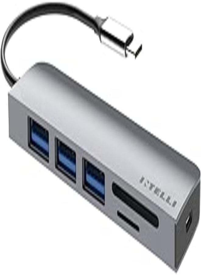 Generic Intelli USB C HUB 6 In 1 LynkHub Go - 3 Ports USB-A - SD Card Slot - Micro SD Card Slot - USB-C Port PD Charging 60W 