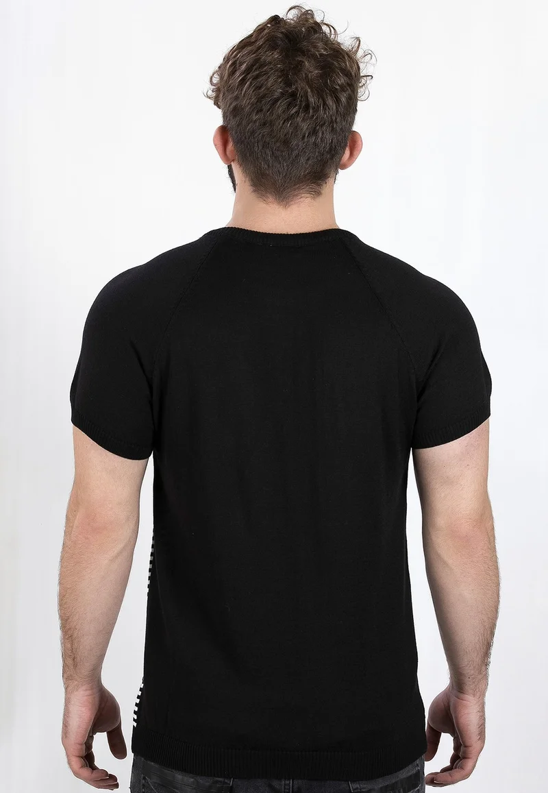 Alexander Gardi Alexander Gardı Knitwear, Crew Neck T-shirt, Black Striped (Ag504901) Striped M