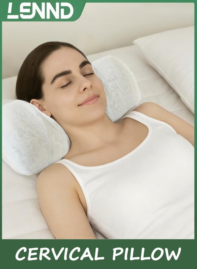 LENND Small Neck Roll Pillow,Say Goodbye to Neck Pain, Cervical Memory Foam Pillow for Tension Muscle Relief, Contour Support, Shoulder Pain Relaxer with Breathable Pillowcase, Odorless - Image 2