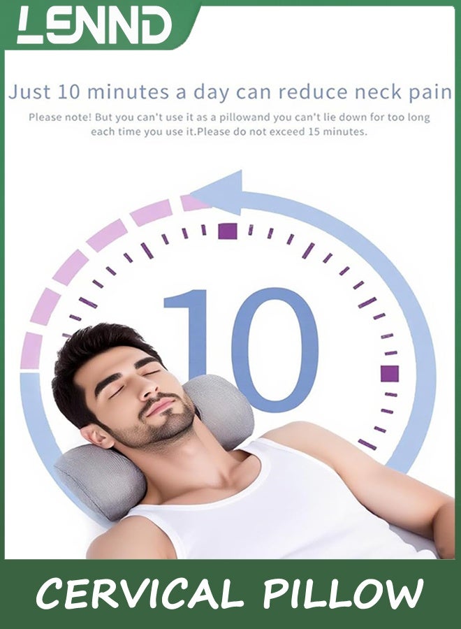 LENND Small Neck Roll Pillow,Say Goodbye to Neck Pain, Cervical Memory Foam Pillow for Tension Muscle Relief, Contour Support, Shoulder Pain Relaxer with Breathable Pillowcase, Odorless - Image 3