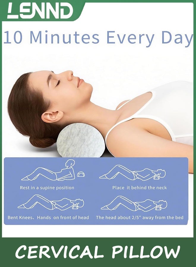 LENND Small Neck Roll Pillow,Say Goodbye to Neck Pain, Cervical Memory Foam Pillow for Tension Muscle Relief, Contour Support, Shoulder Pain Relaxer with Breathable Pillowcase, Odorless - Image 4