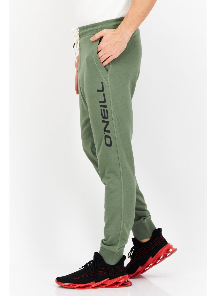 O'NEILL - Men Drawstring Brand Logo Stretchable Sweatpants, Green - Image 1