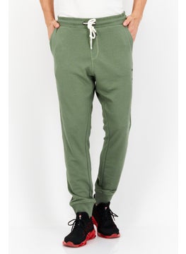 Men Drawstring Brand Logo Stretchable Sweatpants, Green