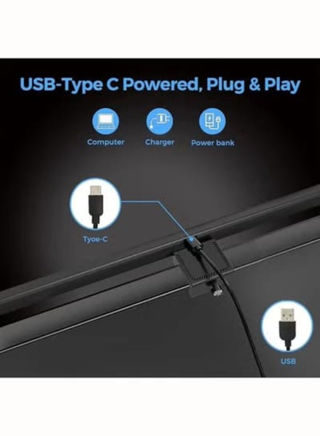USB Type-C Laptop Monitor Light Bar – Adjustable Brightness & Color Temperature, Eye-Care Screen Lamp with Clip for Computer, Gaming, and Office Use - Image 4
