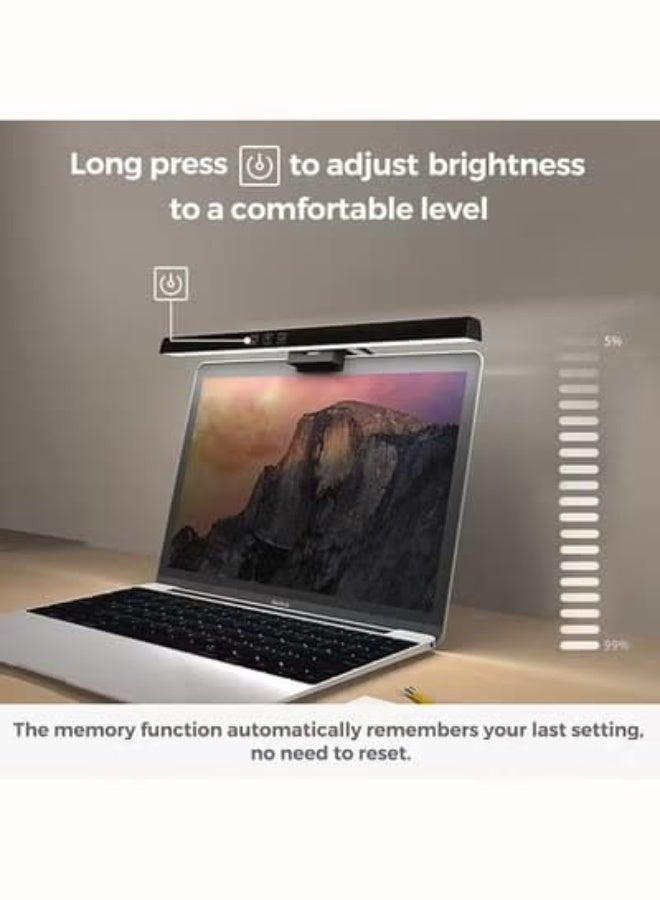 USB Type-C Laptop Monitor Light Bar – Adjustable Brightness & Color Temperature, Eye-Care Screen Lamp with Clip for Computer, Gaming, and Office Use - Image 1