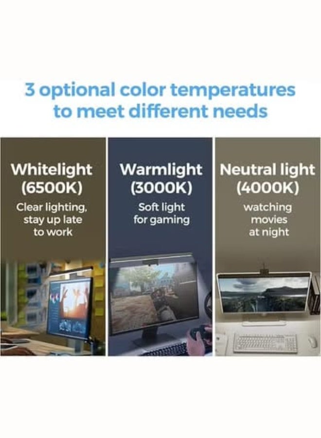 USB Type-C Laptop Monitor Light Bar – Adjustable Brightness & Color Temperature, Eye-Care Screen Lamp with Clip for Computer, Gaming, and Office Use - Image 2