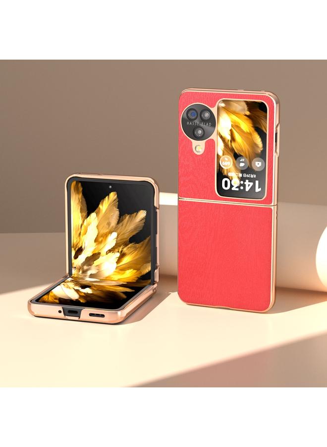 اس-توب جراب لهاتف OPPO Find N3، جراب هاتف قلاب من مادة البولي يوريثان، مطلي بالنانو، وملمس خشبي - Image 2