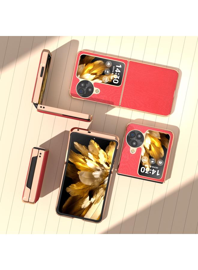 اس-توب جراب لهاتف OPPO Find N3، جراب هاتف قلاب من مادة البولي يوريثان، مطلي بالنانو، وملمس خشبي - Image 3