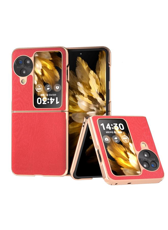 اس-توب جراب لهاتف OPPO Find N3، جراب هاتف قلاب من مادة البولي يوريثان، مطلي بالنانو، وملمس خشبي - Image 1