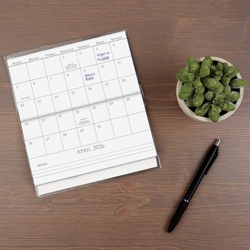 Current 2026 Pressed Flowers Planner Pocket Calendar & Memo Pad, 3.5-Inch x 6.5-Inch Size Closed, Bookstore-Quality Monthly Floral Purse Calendars With 30 Note Pages for Kitchen & Office - Image 5