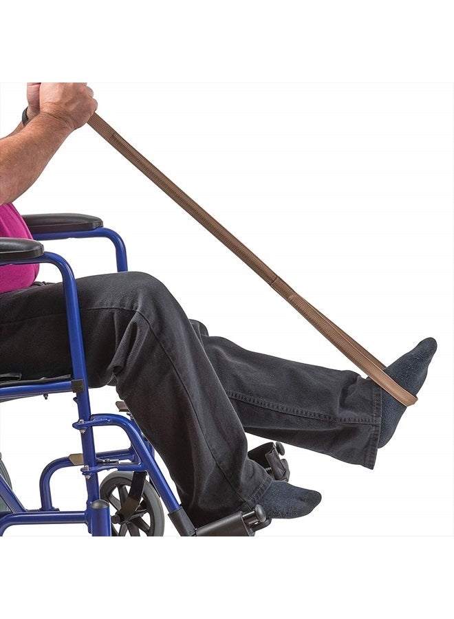 DMI Leg Lifter Strap helps Increase Mobility and Maneuverability on Injured, Elderly or Disabled with Foot Loop and Hand Grip, Adult Size, 32 inches long  - Image 1