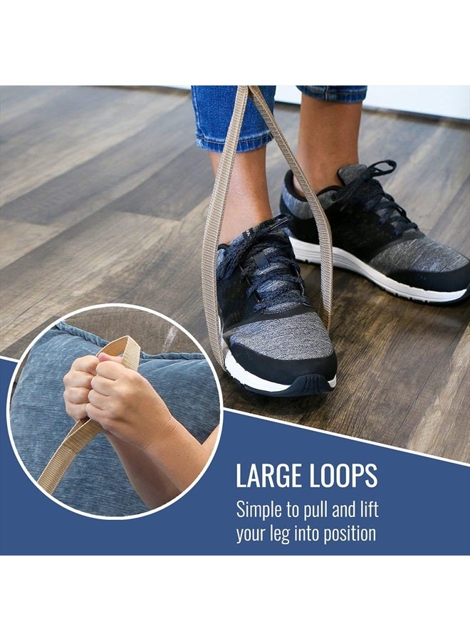 DMI Leg Lifter Strap helps Increase Mobility and Maneuverability on Injured, Elderly or Disabled with Foot Loop and Hand Grip, Adult Size, 32 inches long  - Image 3