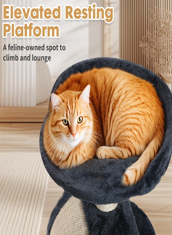 PowerKing Multifunction Cat Scratching Posts for Indoor Cats, Space-Saving Scratcher with Arched Sisal Board & Round Base, Durable Sisal Scratchers for Kittens & Small Cats (Grey) - Image 3