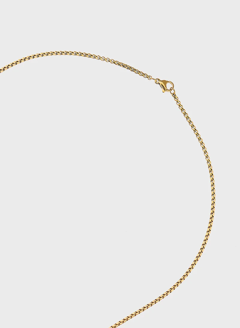 Robert Wood Pendant Chain Necklace