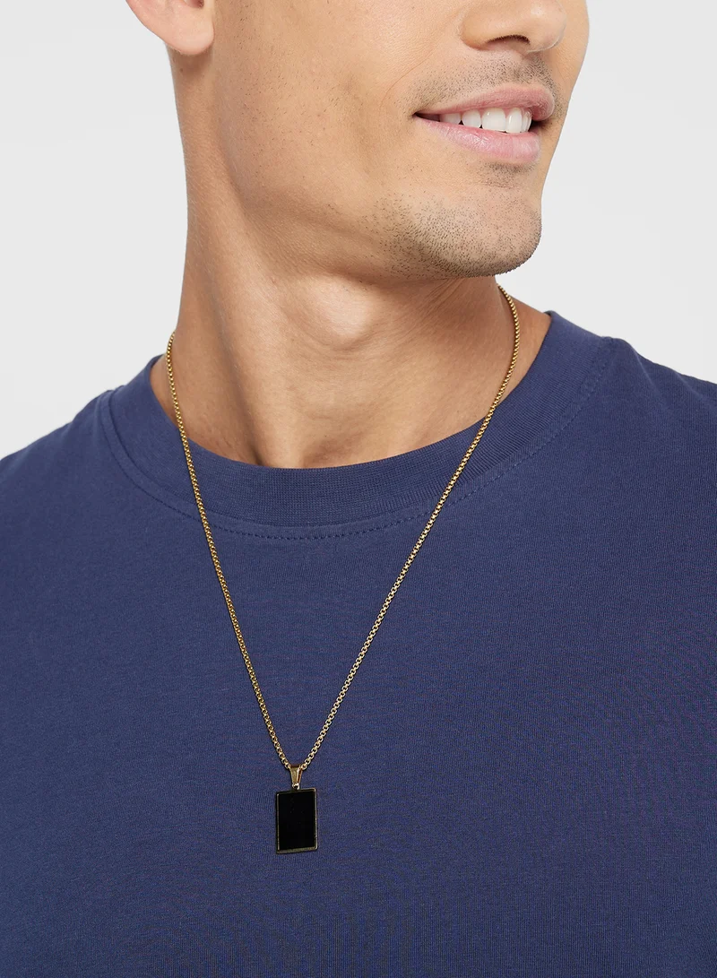 Robert Wood Pendant Chain Necklace