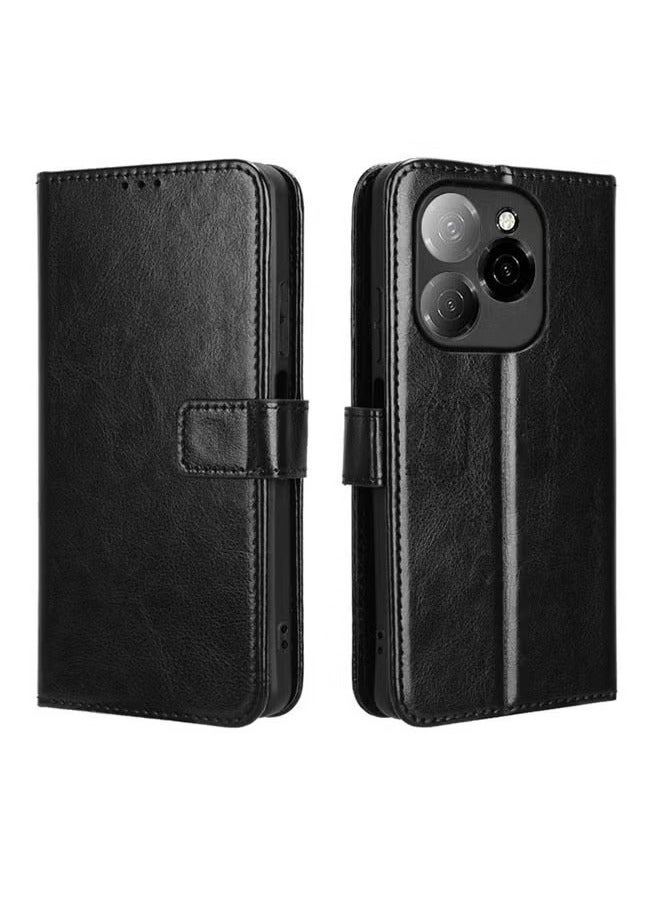 جراب هاتف ل Tecno Spark 20 Pro 5G PU جلد بو جراب هاتف أعمال مغناطيسي غطاء قابل للطي أنيق مع فتحة بطاقة وحامل ل Spark 20 Pro 5G - Image 3