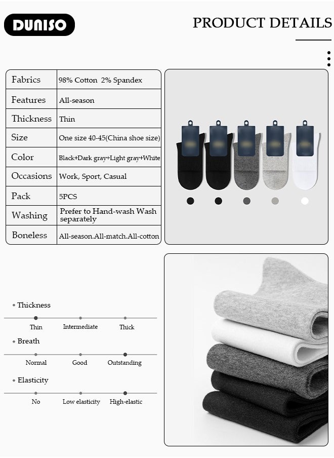 5 Pairs Socks for Men 100% Cotton Men's Crew Socks Super Soft Moisture Wicking Mid-Calf Dress Socks for Men Business Casual Wear,Uniform Size 40-45 - pzsku/ZEE6821BE5E0AC586D1ACZ/45/_/1732531559/34207180-e0a9-401a-800f-d5fac81d961e