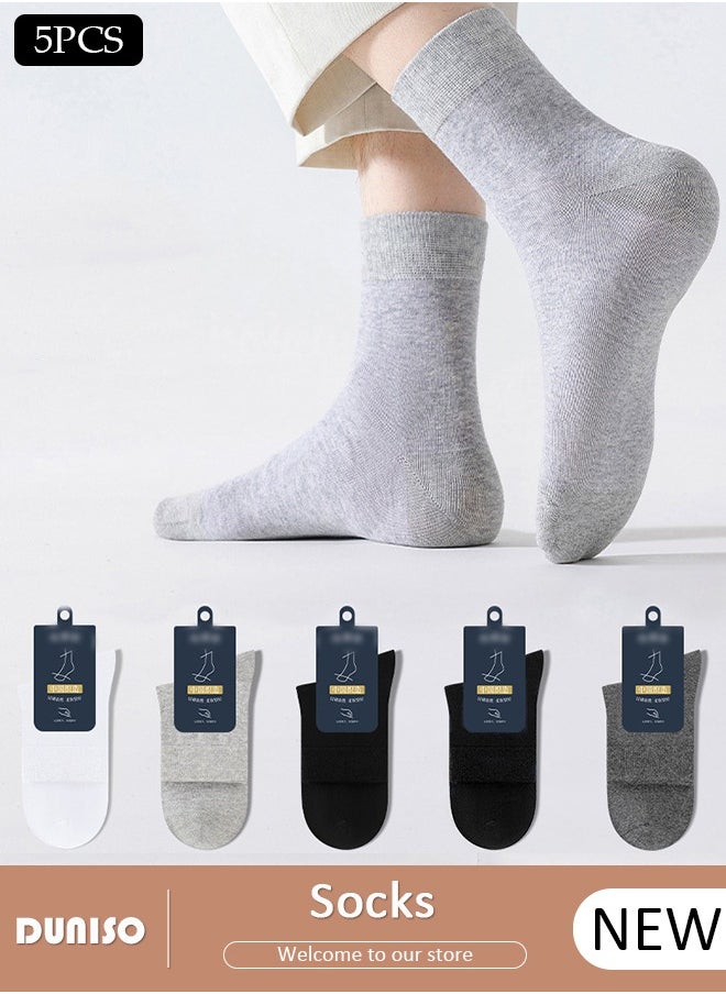 5 Pairs Socks for Men 100% Cotton Men's Crew Socks Super Soft Moisture Wicking Mid-Calf Dress Socks for Men Business Casual Wear,Uniform Size 40-45 - pzsku/ZEE6821BE5E0AC586D1ACZ/45/_/1733799747/c4452b9c-d779-45ec-99ba-112e9b8fd844