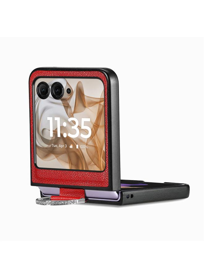 S-TOP Case For Motorola Razr 50 Ultra Litchi Texture Leather Ring Fold Phone Case - Image 4