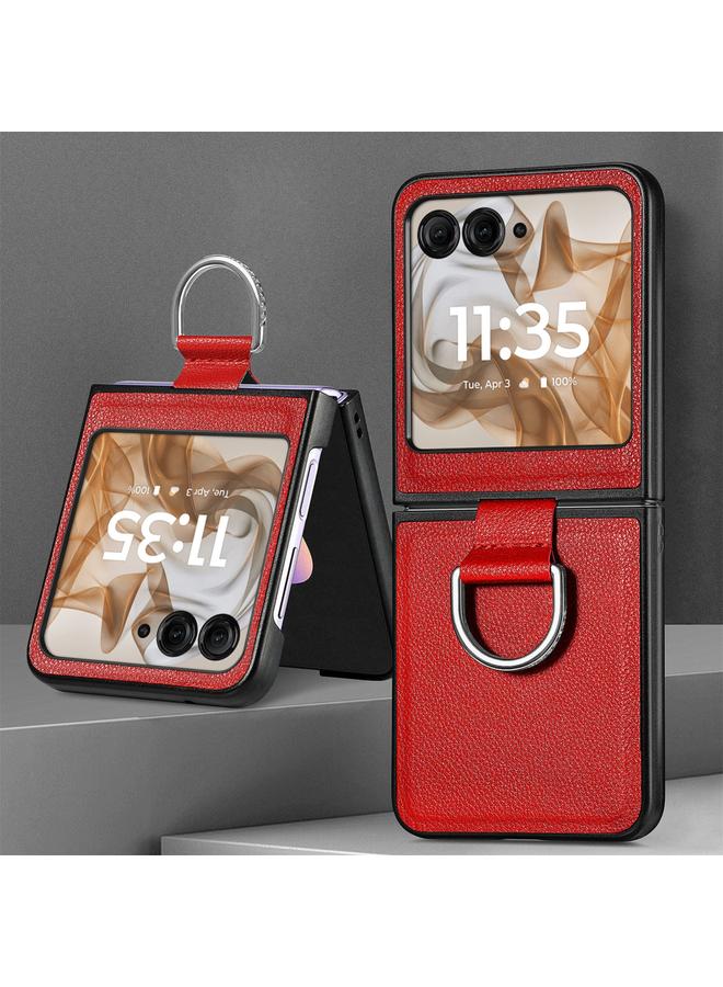 S-TOP Case For Motorola Razr 50 Ultra Litchi Texture Leather Ring Fold Phone Case - Image 2