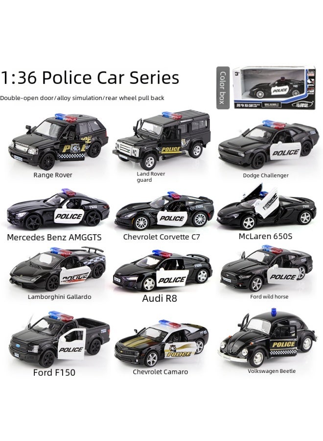 136 Scale Special Police Car Model Alloy Vehicle Simulation Car 110 Police Toy Set Realistic Detailing Diecast Metal-Color:1:36 Color Boxed-police Land Rover Range Rover-double Door Back Force  - Image 2