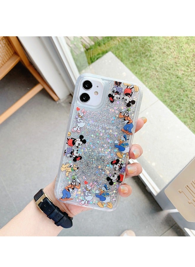 متوافق مع حافظة iPhone 14 Pro Max الكرتونية، ميكي ماوس مع حزام حامل غطاء الهاتف الخلوي ذو الرمال المتحركة الناعمة من مادة TPU المقاومة للصدمات، للنساء والفتيات والأطفال - Image 5