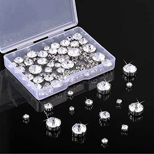 Syhood Crystal Sew on Rhinestone Glass Claw Rhinestone 3 to 10 mm Flat Back Glass Clear Gems Stones for Craft, Jewelry, Clothes, Costume, Shoes, Dress, Garments, Mixed Size - Image 3