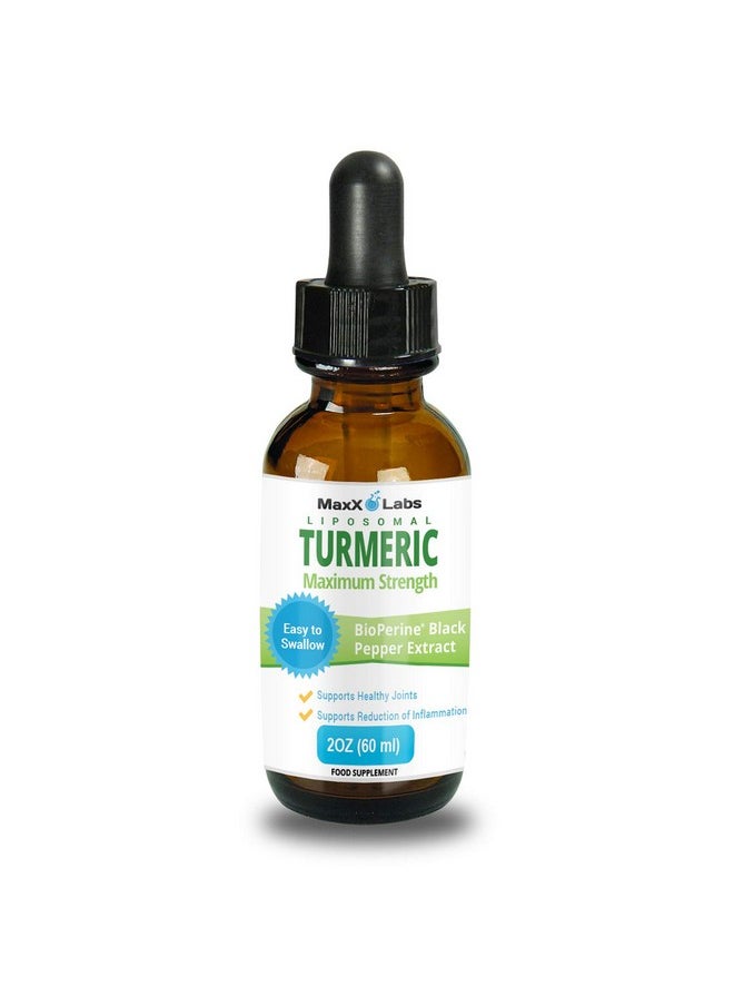 MaxX Labs - Liquid Turmeric Curcumin Supplements Highest Potency 800Mg Turmeric Curcumin With Black Pepper Extract Antioxidant Tumeric Supplements W/Bioperine Nongmo 2Oz - Image 1
