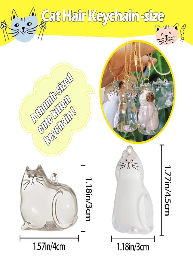 Zerikwon 3 Pcs Cat Hair Keychain, 2025 New Cats Fur Keepsake Keychain, Cute Pets Memorial Gifts, Cats Fur Keepsake Capsule Pendant, Unique Memorial Gift for Cat Lovers (Sitting cat) - Image 5