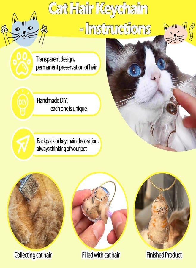 Zerikwon 3 Pcs Cat Hair Keychain, 2025 New Cats Fur Keepsake Keychain, Cute Pets Memorial Gifts, Cats Fur Keepsake Capsule Pendant, Unique Memorial Gift for Cat Lovers (Sitting cat) - Image 3