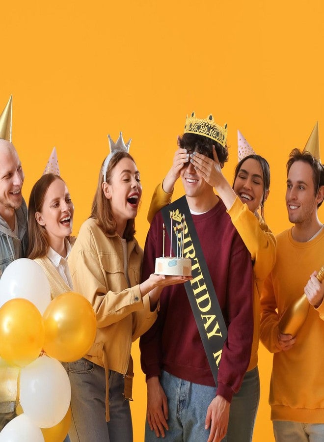 Semato Birthday King Crown and Sash Kit for Him - Gold Birthday Party Favors - Image 5