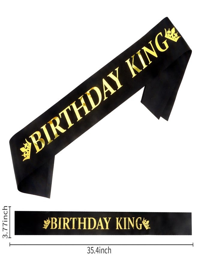 Semato Birthday King Crown and Sash Kit for Him - Gold Birthday Party Favors - Image 3