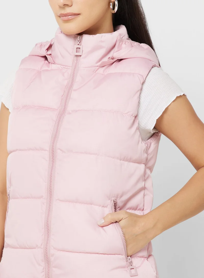 Ginger Urban Minx Padded Vest Jwith Hood