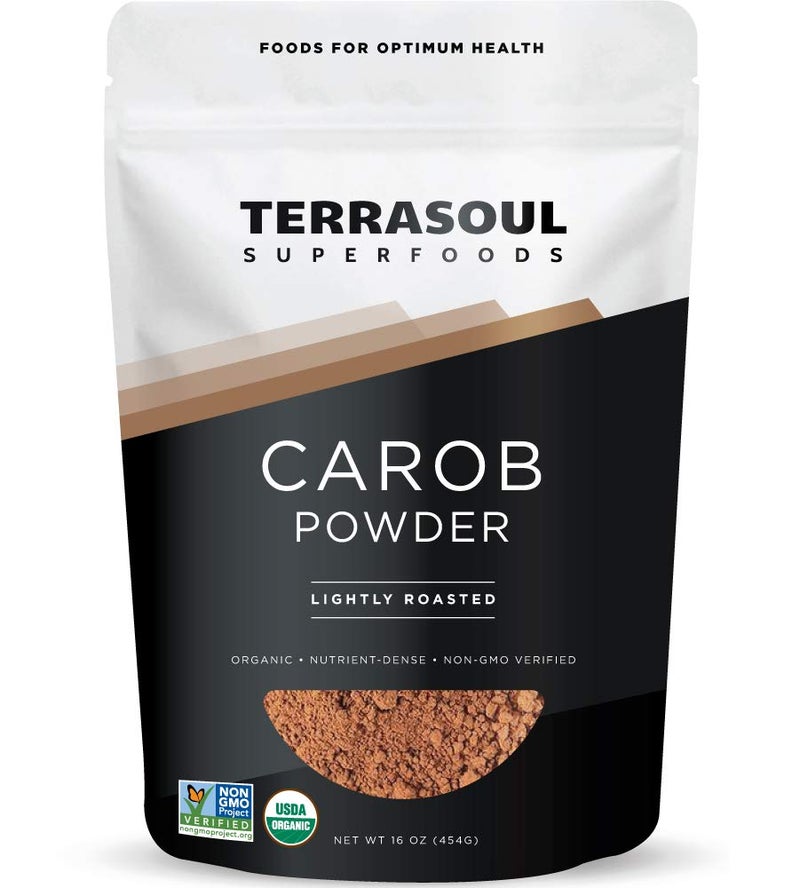 Terrasoul Superfoods Organic Carob Powder 1 Lb Cocoa Powder Alternative High in Fiber