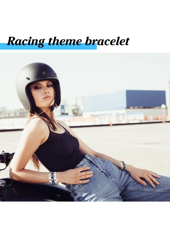Skylety - 36 Pieces Racing And Speed Theme Silicone Wristbands 0.8 X 0.4 Inches Racing Checkered Flag Black And White Plaid Pattern Bracelets For Car Party Sports Events Birthday Party Supplies - Image 1
