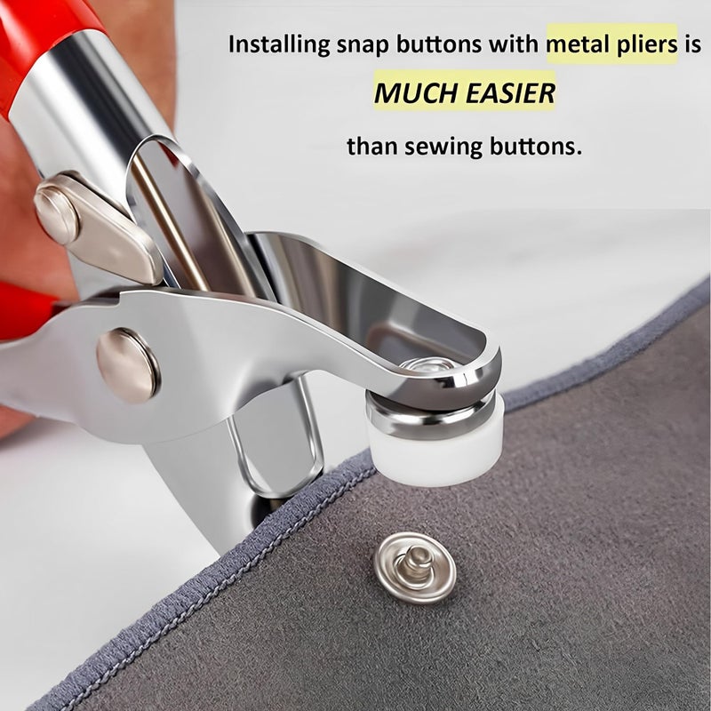 Generic 800PCS Metal Snap Fasteners Kit with Pliers Tool, includes 200 Sets of 3/8"" Snaps, Stainless Steel Button Installation Tools for Leather, Belts, Shoes, and Crafts - Image 5