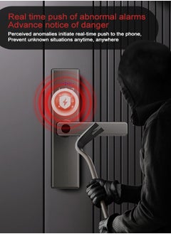 ALINK Smart Door Lock Smart Lock，Fingerprint lock ,Electronic Door Lock，Digital Smart Lock,Tuya App Unlocking Keyless Lock,Color Grey,4585 Mortise  - Image 5