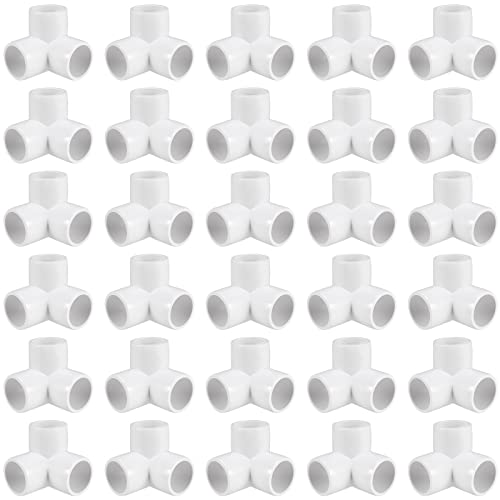 MANCHAP 30 PCS 1/2 Inch 3 Way PVC Elbow Fitting, Heavy Duty PVC Pipe Connectors, White - Image 1