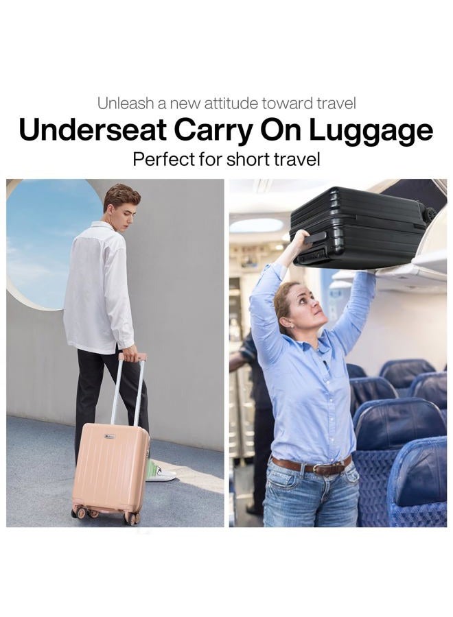 Aklsvion 18-inch Carry-on Boarding Luggage: Equipped with Movable Wheels, TSA Approved,Under the Seat, Hard Shell Construction, Lightweight Bag with Essential Accessories, Jet Black, 18 inch, Hardside - Image 2