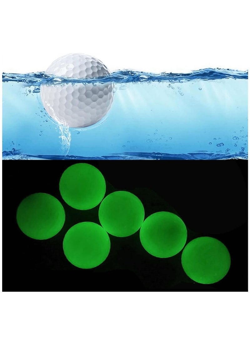 Excefore Glow and Floater Golf Ball 6 Pack Luminous Golf Float Ball Night Practice Glow Floating Golf Ball Night Golf Water Golf for Playing Practicing Golf Balls Improve the Fun of Sports - Image 1