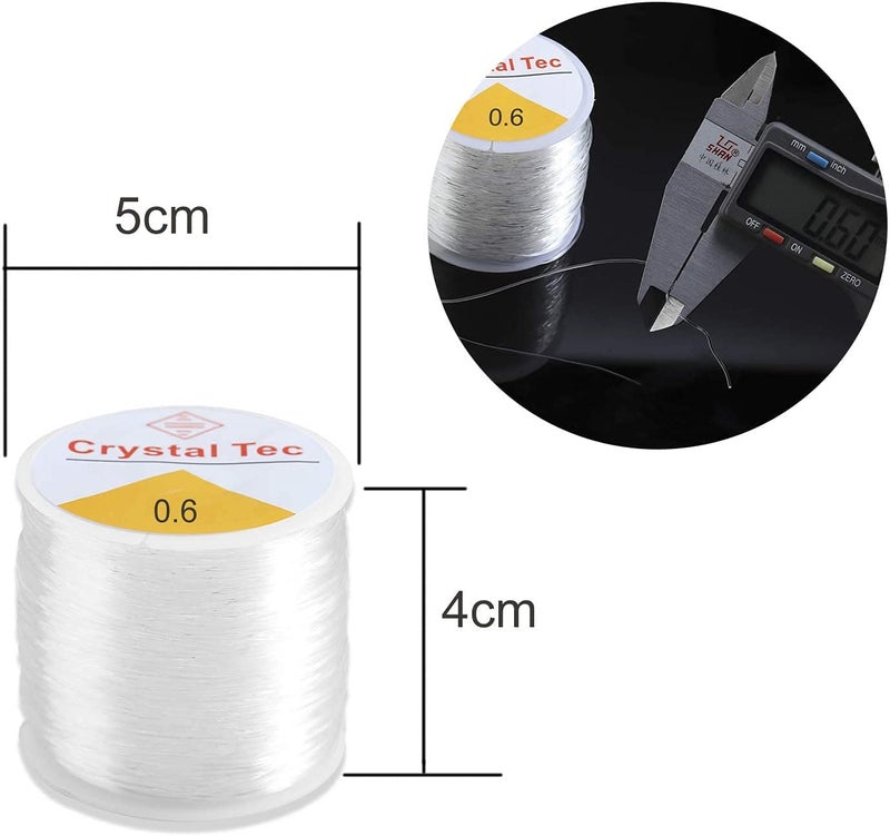 DIY Crafts DIY Crafts 0.024in/ 0.6mm, 1 Pc Pack, Crystal Elastic Cord for Jewelry Making, Durable Beaded Elastic Bracelet String Cord, Transparent Elastic Rope f(0.024in/ 0.6mm, 1 Pc Pack)  - Image 2