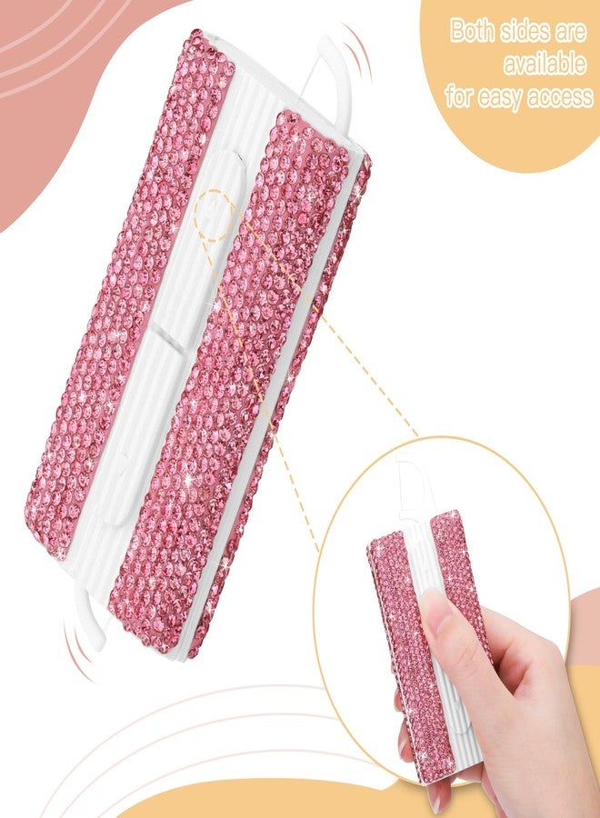 Soleebee 1 Pack Portable Dental Floss Case Bling Crystal Floss Picks Dispenser Travel Flossers Organizer Case Refillable Dental Floss Holder with 10 Floss Picks for Teeth Cleaning (Pink - Image 3