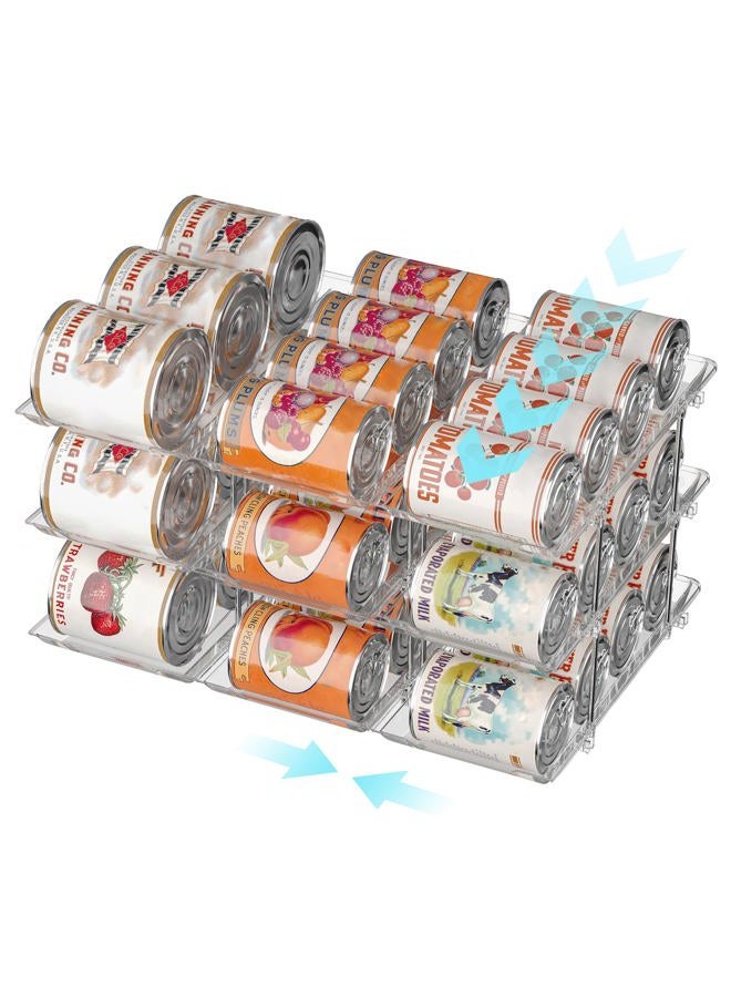 TrendyBin Soda Can Organizer for Refrigerator Can Storage Organizer for Pantry Can Dispenser for Fridge Food Pantry Storage Rack Holds 36 Cans, Fits 5.8-Inch Soda and Can, Set of 9 - Image 1