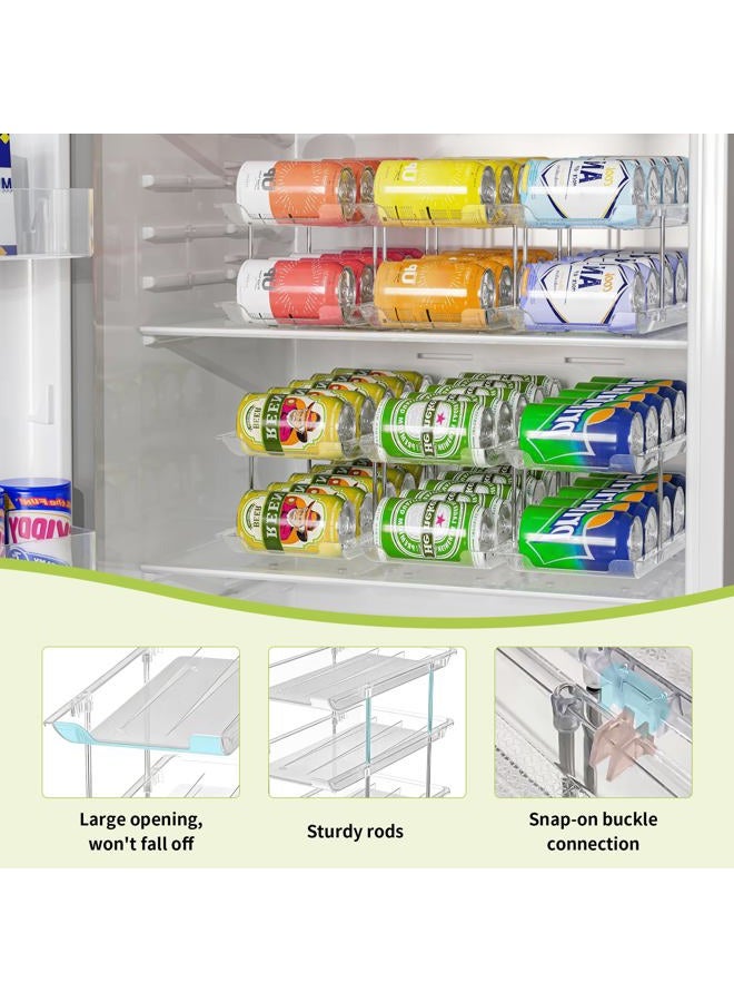TrendyBin Soda Can Organizer for Refrigerator Can Storage Organizer for Pantry Can Dispenser for Fridge Food Pantry Storage Rack Holds 36 Cans, Fits 5.8-Inch Soda and Can, Set of 9 - Image 3