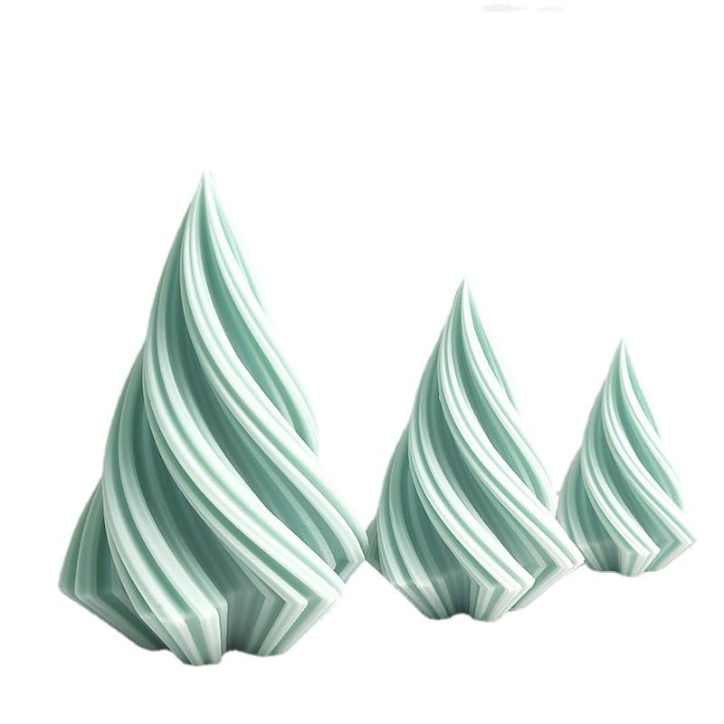 FirstTry Spiral Cone Shape Column Candle Mold I 3D Geometric Thread Pillar Tree Silicone Epoxy Mould I for DIY Handmade Ornament Chocolate Cake Dcor Aromatherapy Soap Resin Art Craft 3 Pcs - Image 5