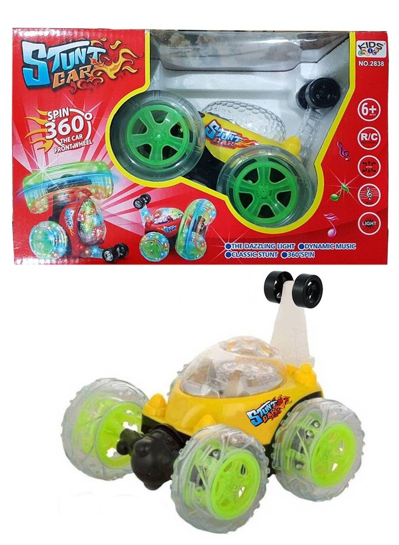 Kids Choice Stunt Car Rotating Spin 360° Flips RC Toy With Light & Music  - Image 1