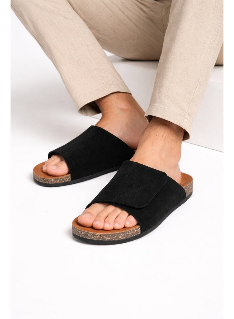 شبشب رجالي طبي مريح بشريط عريض قابل للتعديل نعل بصمه رابر داعم لقوس القدم وخفيف الوزن مثالي للاستخدام اليومي والصيف - Image 1