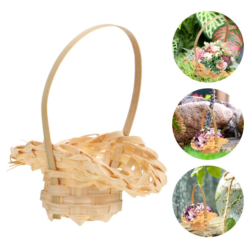 10pcs Woven Flower Baskets Multi-purpose Storage Baskets Hand-held Flower Baskets - Image 2